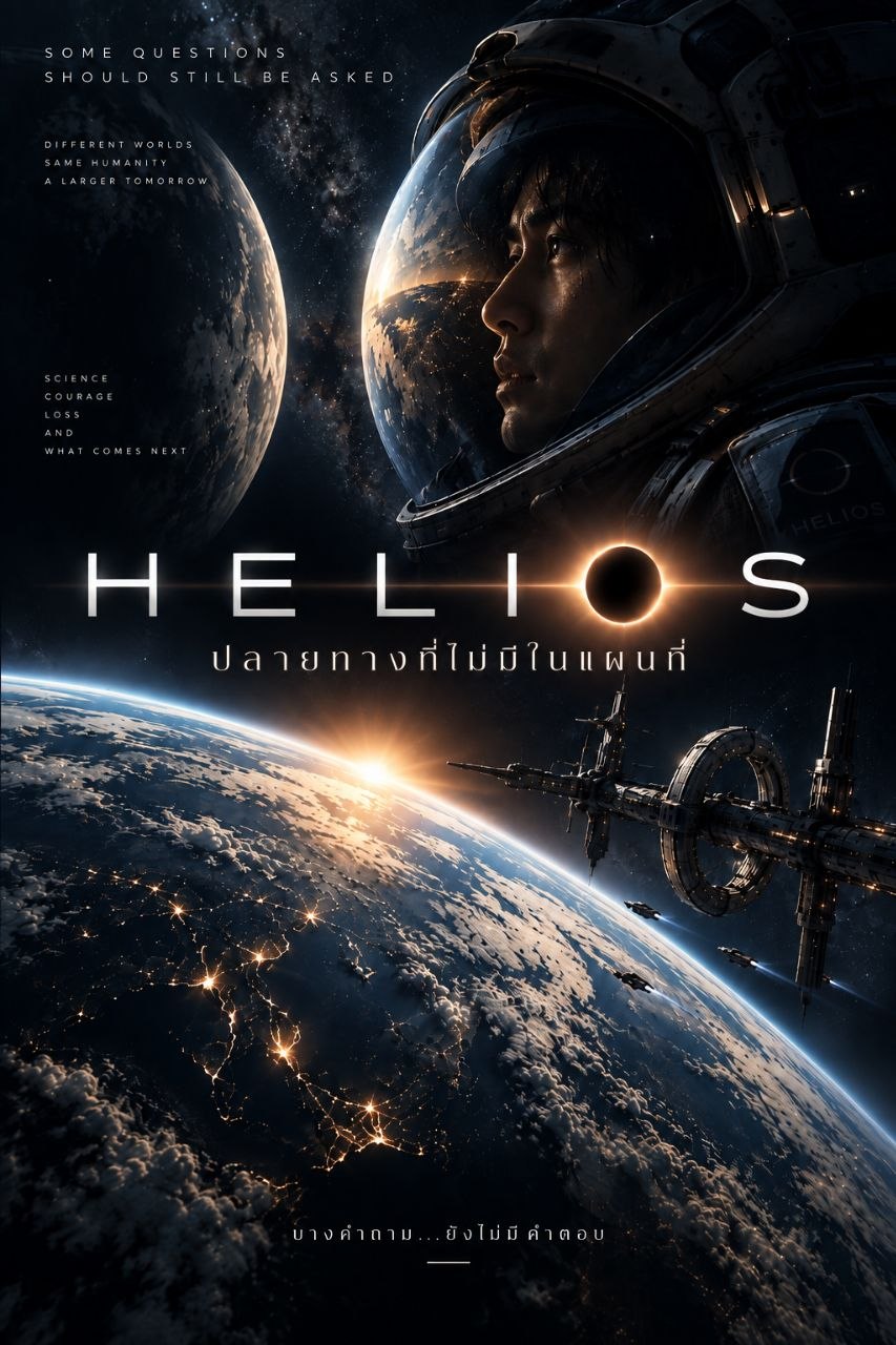 HELIOS 2189 — astronaut overlooking Earth with eclipse